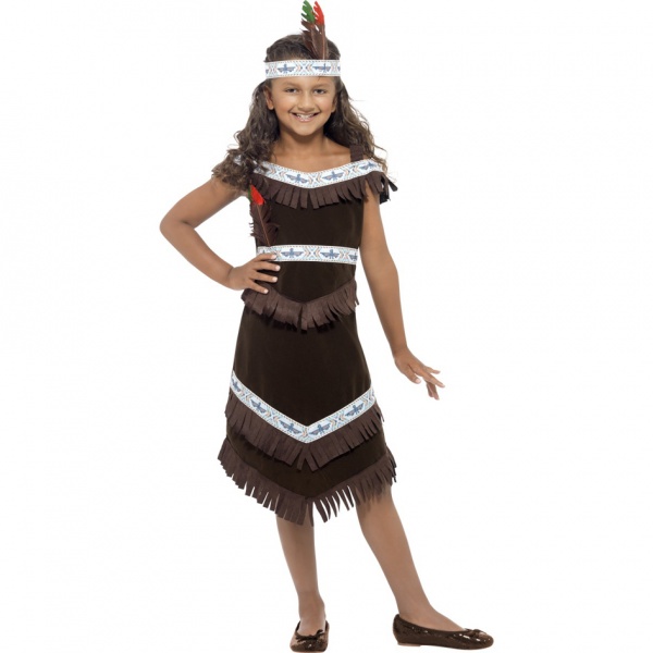 Dětský kostým Indiánka - tmavě hnědá